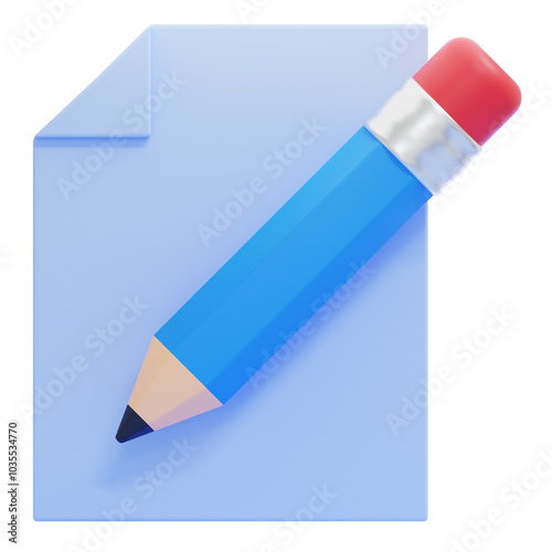 PNG 3D pencil and paper illustration isolated on a white background Free Download PNG 3D pencil and paper illustration isolated on a white background - GFXLoad