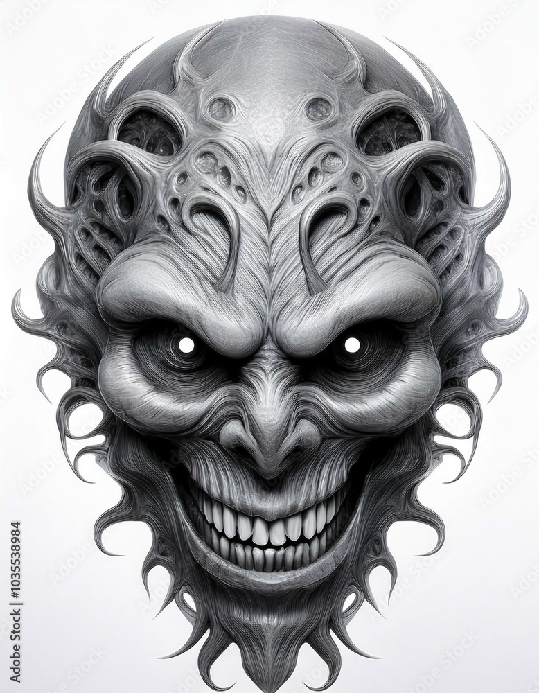Naklejka premium demon's mask on white background