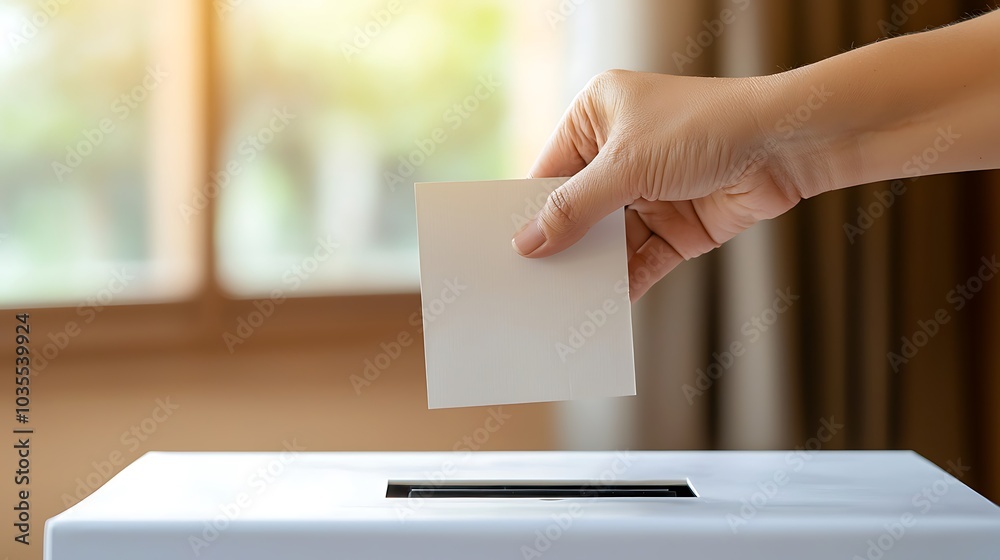 Empowering democracy a close-up of a voter casting a ballot in an election to shape the future of society Empowering democracy a close-up of a voter casting a ballot in an election to shape the future of society
