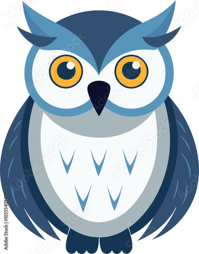 cute owl vector design on white background.