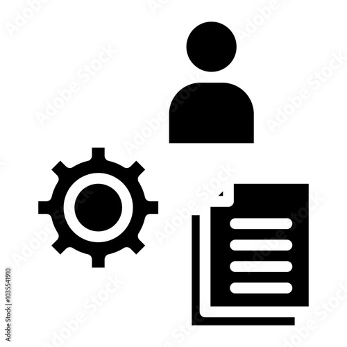 User and gear vector icon