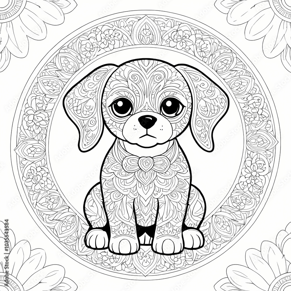 Cute Animal Mandala Design Coloring Book Page Cute Animal Mandala Design Coloring Book Page