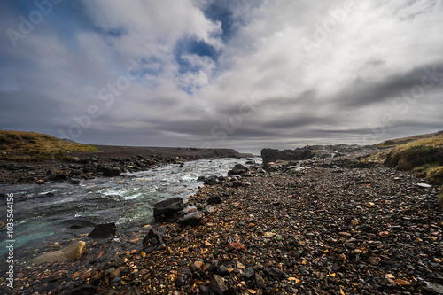 nature sceneries taken from Fauskasandur beach along the route 1 between hofn and Egilsstadir, Iceland photo