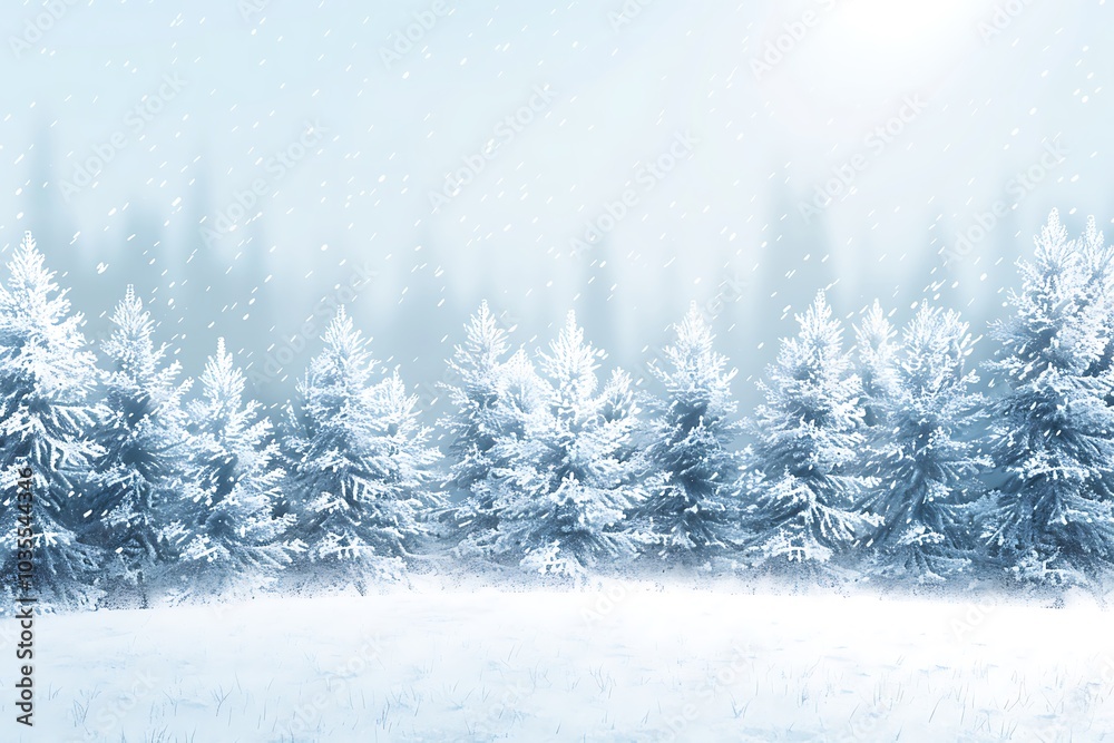 Calm and Beautiful Snowfall in 3D Perspective Calm and Beautiful Snowfall in 3D Perspective
