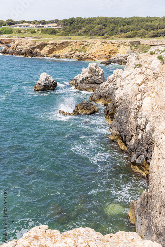 Landscape with rough coastline of Martigues Alpes-Cote d'Azur region in France