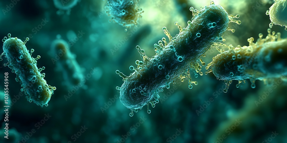 Close-up of bacteria under a microscope Close-up of bacteria under a microscope