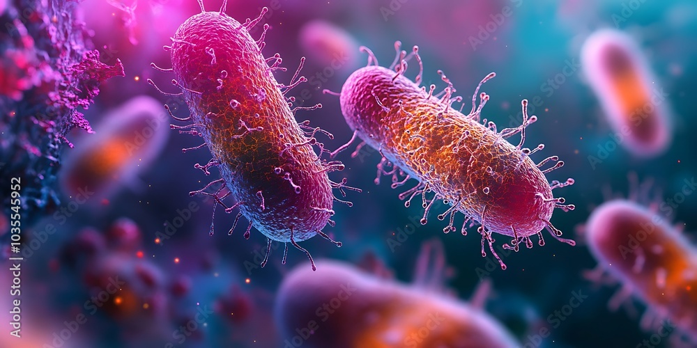 Close-up of bacteria under a microscope	