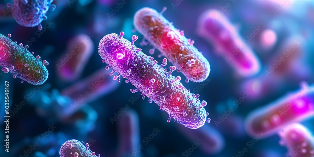 Close-up of bacteria under a microscope Close-up of bacteria under a microscope