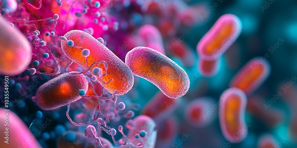Close-up of bacteria under a microscope Close-up of bacteria under a microscope