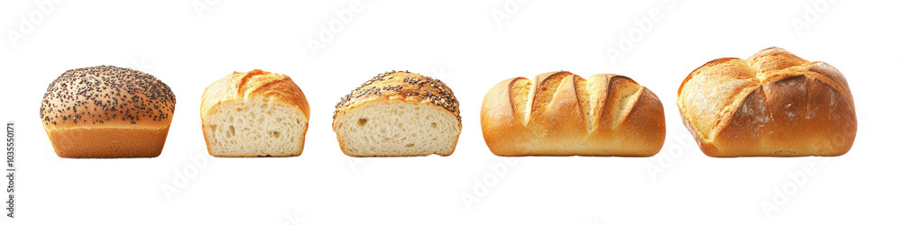 Freshly baked bread loaves on a white isolated background. transparent background Freshly baked bread loaves on a white isolated background. transparent background