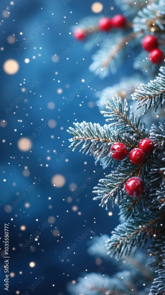 Festive Winter Wonderland with Snow and Soft Bokeh Lights Festive Winter Wonderland with Snow and Soft Bokeh Lights