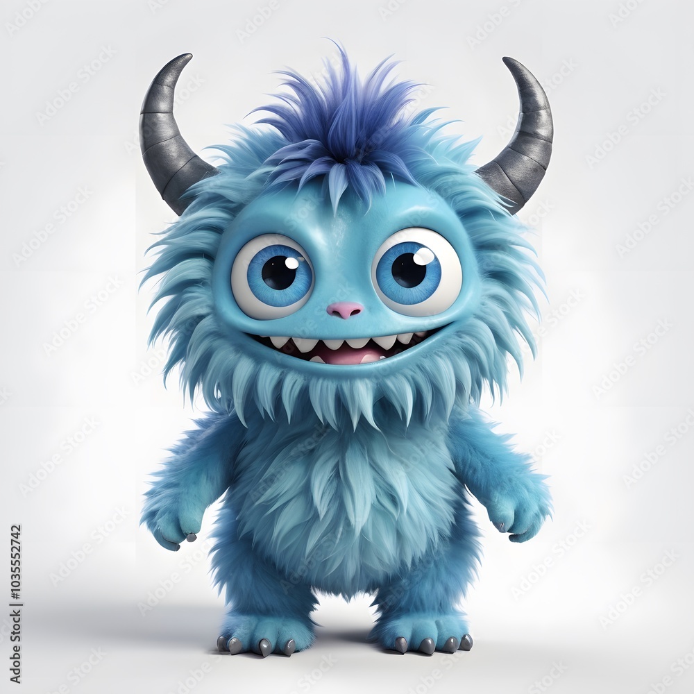 Cute monster and demon on white background Created with Generative AI technology. Cute monster and demon on white background Created with Generative AI technology.