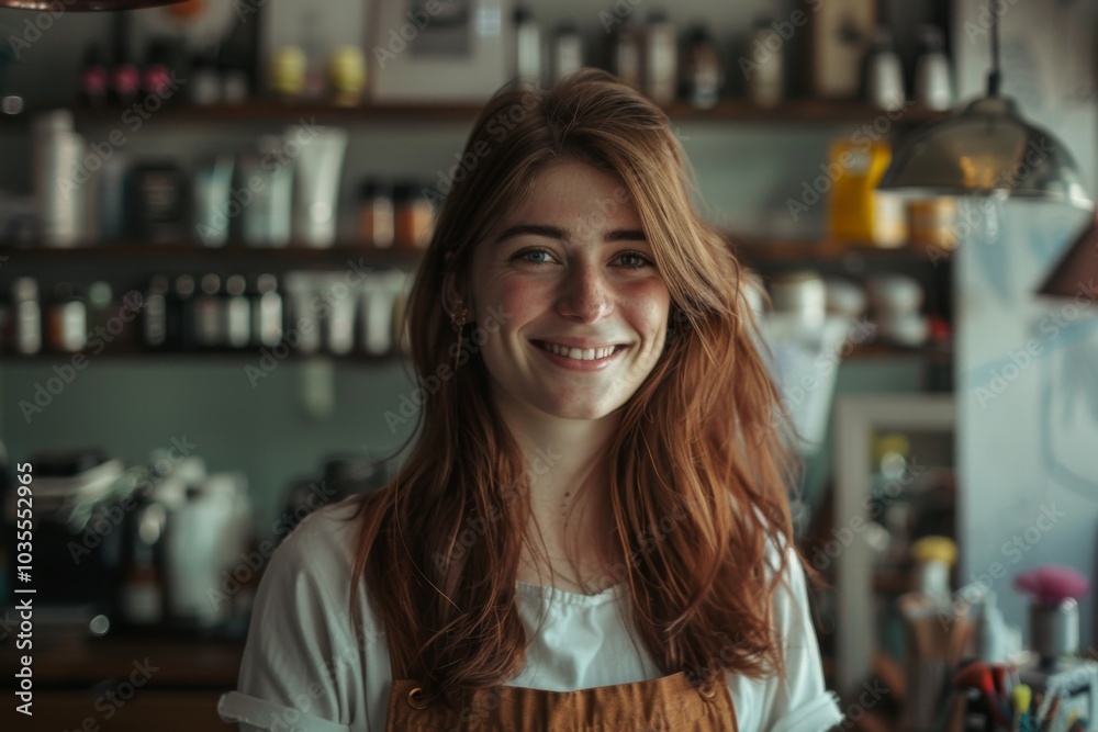 Portrait of a smiling hairdresser in a modern saloon Portrait of a smiling hairdresser in a modern saloon
