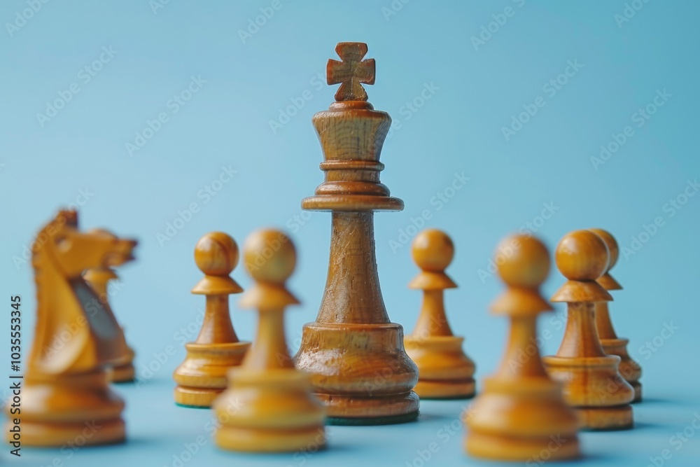 Hierarchy, power, management and leadership concept. Being unique and the best. Dominance, victory and winning challenge. Beat competitors. One different on better, higher level. Negative copy space