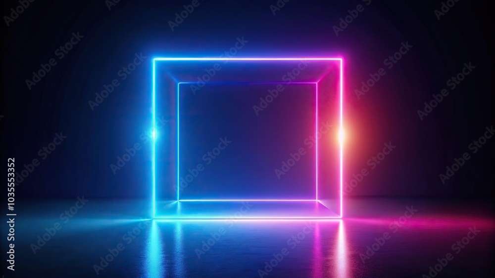 abstract background with glowing square Forced Perspective abstract background with glowing square Forced Perspective