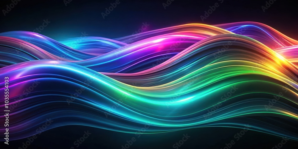 Abstract Neon Wave Pattern with Vibrant Hues and Glowing Lines Abstract Neon Wave Pattern with Vibrant Hues and Glowing Lines