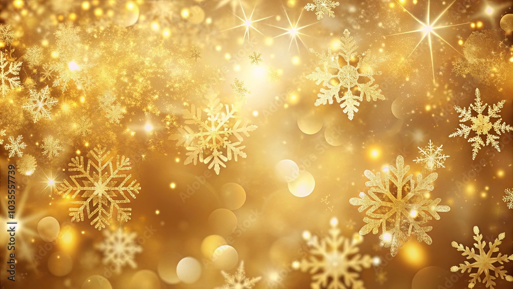 A festive background of shimmering gold snowflakes and twinkling lights, creating a magical winter wonderland. A festive background of shimmering gold snowflakes and twinkling lights, creating a magical winter wonderland.