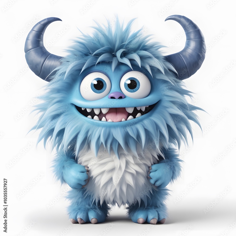 Cute monster and demon on white background Created with Generative AI technology. Cute monster and demon on white background Created with Generative AI technology.