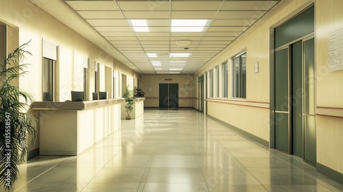 Wallpaper Mural Empty hospital interior with quiet administration offices Torontodigital.ca