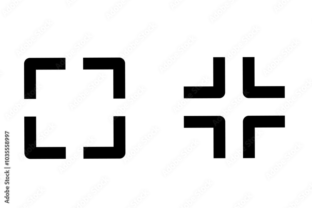 full screen and exit full screen icons on white background full screen and exit full screen icons on white background