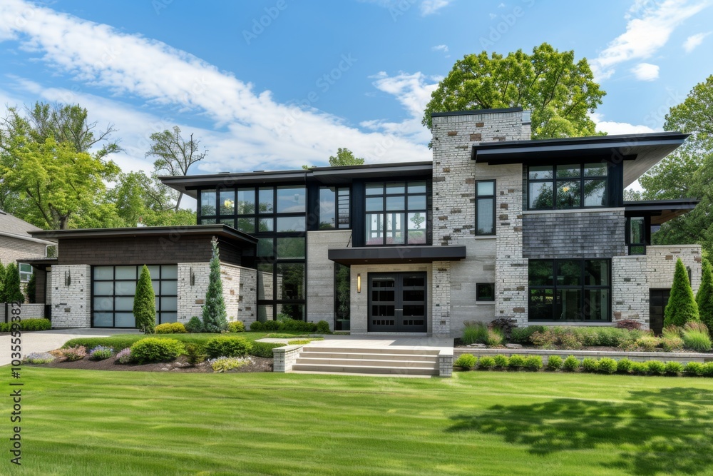Exterior of a modern suburban home Exterior of a modern suburban home