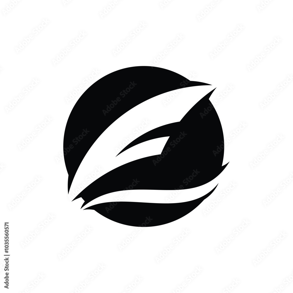 Boat sail with F shape vector lo design Boat sail with F shape vector lo design