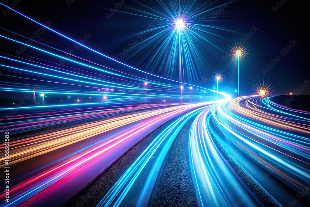 Abstract light trail against dark background with depth of field Abstract light trail against dark background with depth of field