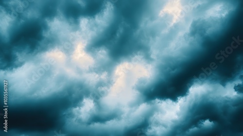 A dramatic view of dark, swirling clouds in a stormy sky, capturing the essence of impending weather.