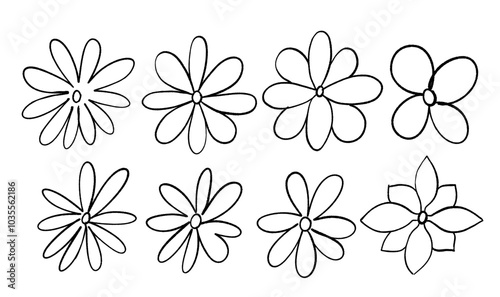 Cute and fun flower icons in vector format for design decoration.