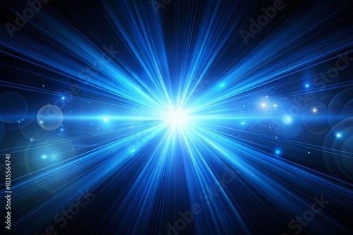 Wallpaper Mural Stunning Panoramic Lens Flare Blue Light Effect on Black Background for Creative Visuals Torontodigital.ca