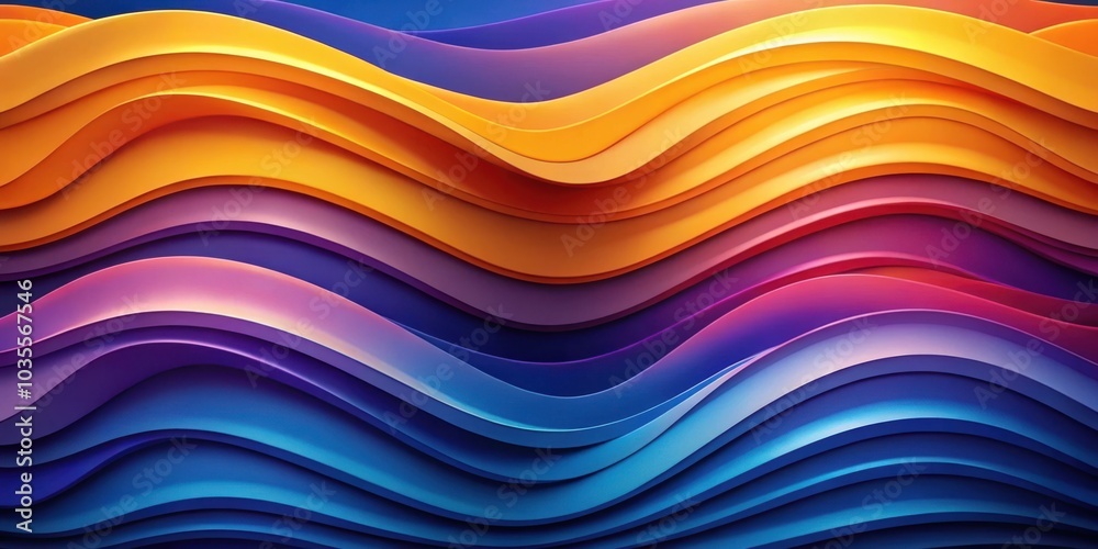 Abstract Wavy Pattern of Vibrant Colors in Gradual Transition From Yellow to Blue Abstract Wavy Pattern of Vibrant Colors in Gradual Transition From Yellow to Blue