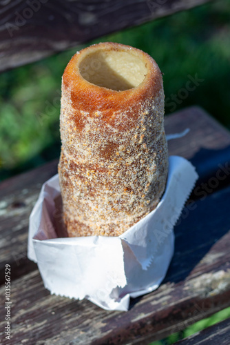 Trdelnik baked on the street in Eastern Europe