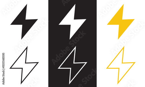 Free Download Thunder flat icon. Vector illustration isolated on white and black background. EPS 10 - GFXLoad