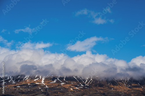 nature sceneries taken from Fauskasandur beach along the route 1 between hofn and Egilsstadir, Iceland photo