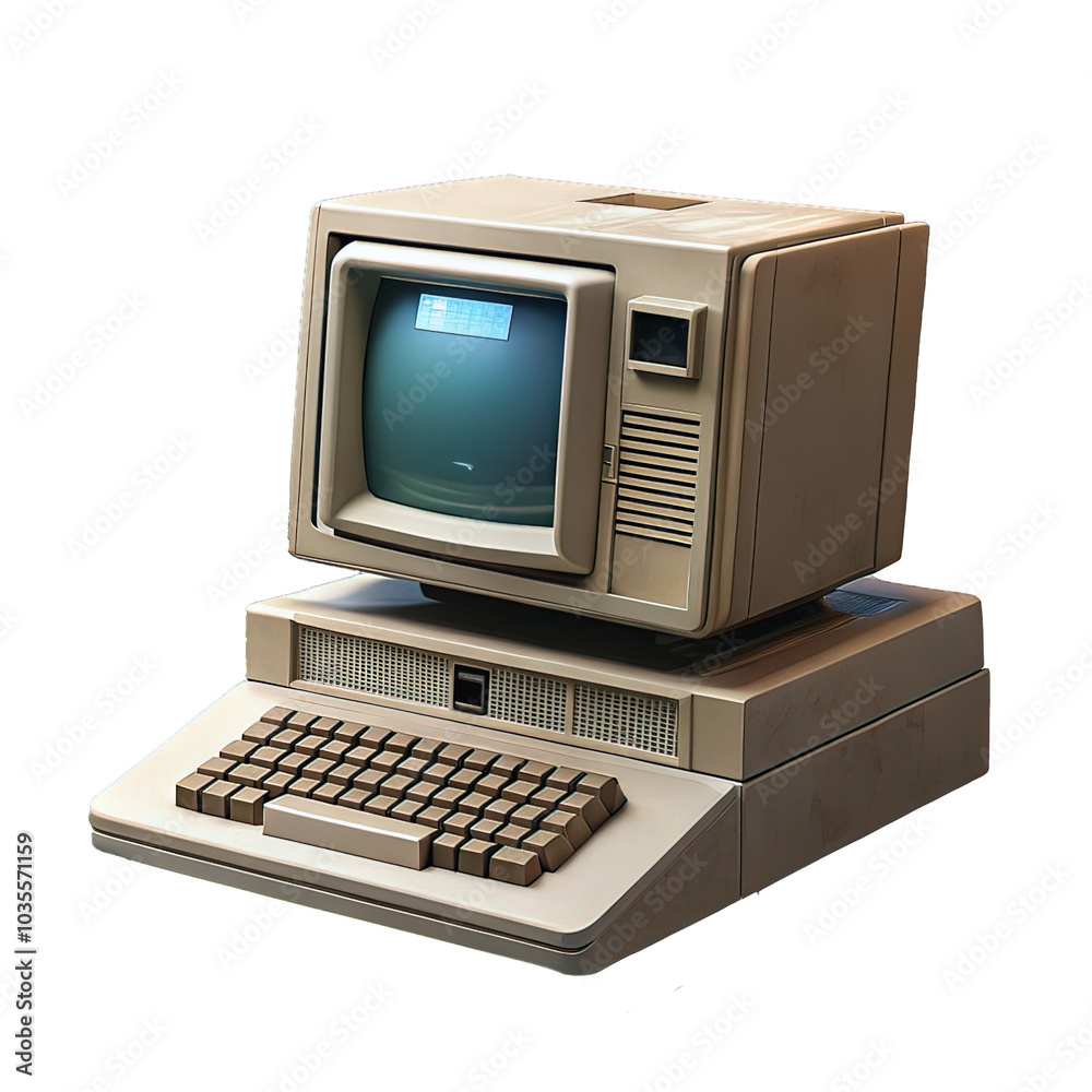 AI computer vintage PNG 01 Stock Illustration | Adobe Stock