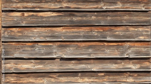 Rustic log siding and clapboard texture, showcasing the organic patterns and earthy tones of wood, perfect for design inspiration and architectural applications.