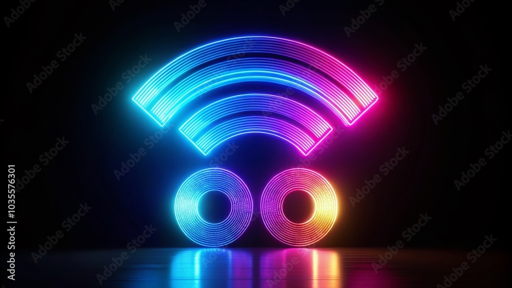 5G Network Symbol on Black Background for High-Speed Internet Connection - Illuminated Digital Wallpaper 5G Network Symbol on Black Background for High-Speed Internet Connection - Illuminated Digital Wallpaper