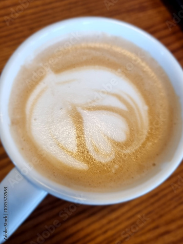 It's coffee with heart latte art.