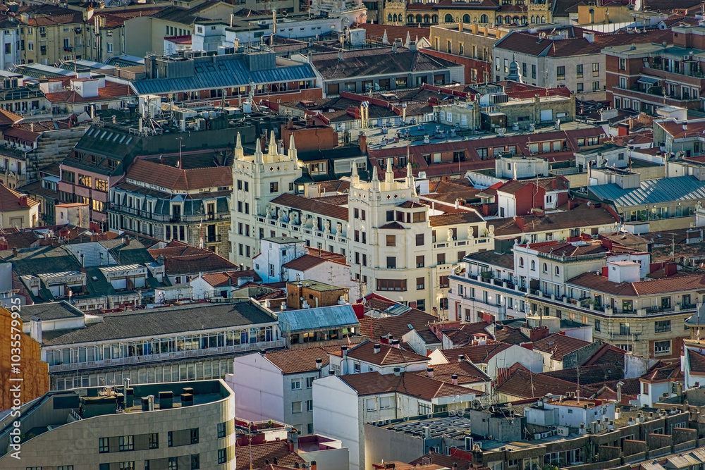 Fototapeta premium view of the city, Bilbao, Artxandako Funikularra - Funicular de Artxanda, Basque Country, Spain, Europe, September 2024
