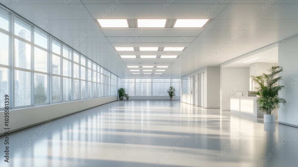 Modern empty hospital office rooms with no activity Modern empty hospital office rooms with no activity