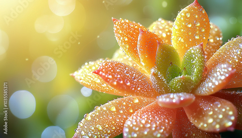 Freshness of nature, green leaf, flower head beauty generated by AI