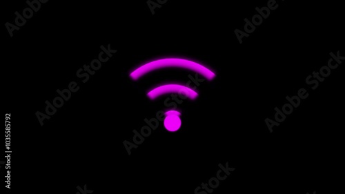 Animation of WIFI warless signal, isolated on transparent background with alpha channel. photo