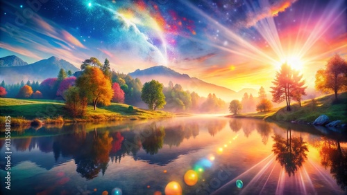 Surreal Sunlight Bokeh with Magical Lens Flare Effect for Dreamy Imagery