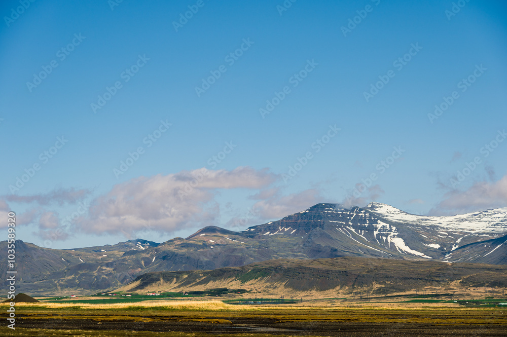 Fototapeta premium nature sceneries in the Hvalfjarðareyri surroundings along the road 47, Iceland