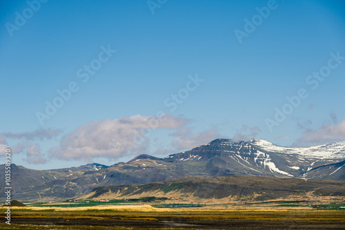 nature sceneries in the Hvalfjarðareyri surroundings along the road 47, Iceland