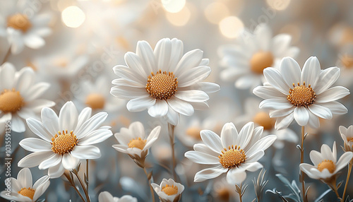 Fresh daisy blossom in vibrant summer meadow growth generated by AI