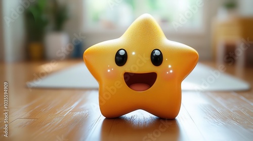 3d rendering of a starstruck emoji radiating joy with its starry eyes set against a clean white background capturing the whimsical and playful essence of digital emoticons photo