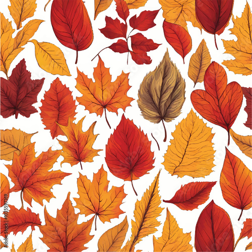 Abstract leaves seamless pattern. Decorative illustration, good for printing. Great for label, print, packaging, fabric. Leaves seamless pattern background