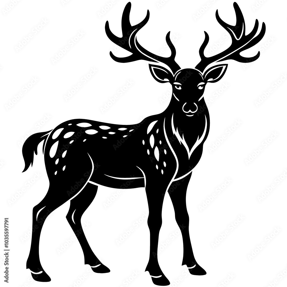 Obraz premium Deer silhouette vector