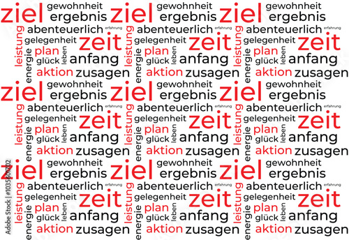 Wortwolke Vorlage über Motivation in deutscher Sprache. Konzeptueller Vektor Hintergrund